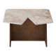 Wood and sculpted travertine table - Italy 1970