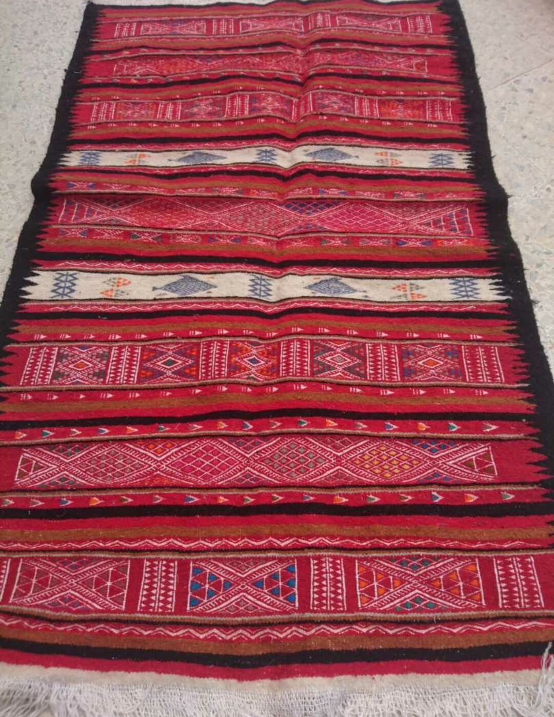 Kilim multicolore en laine 85x155cm