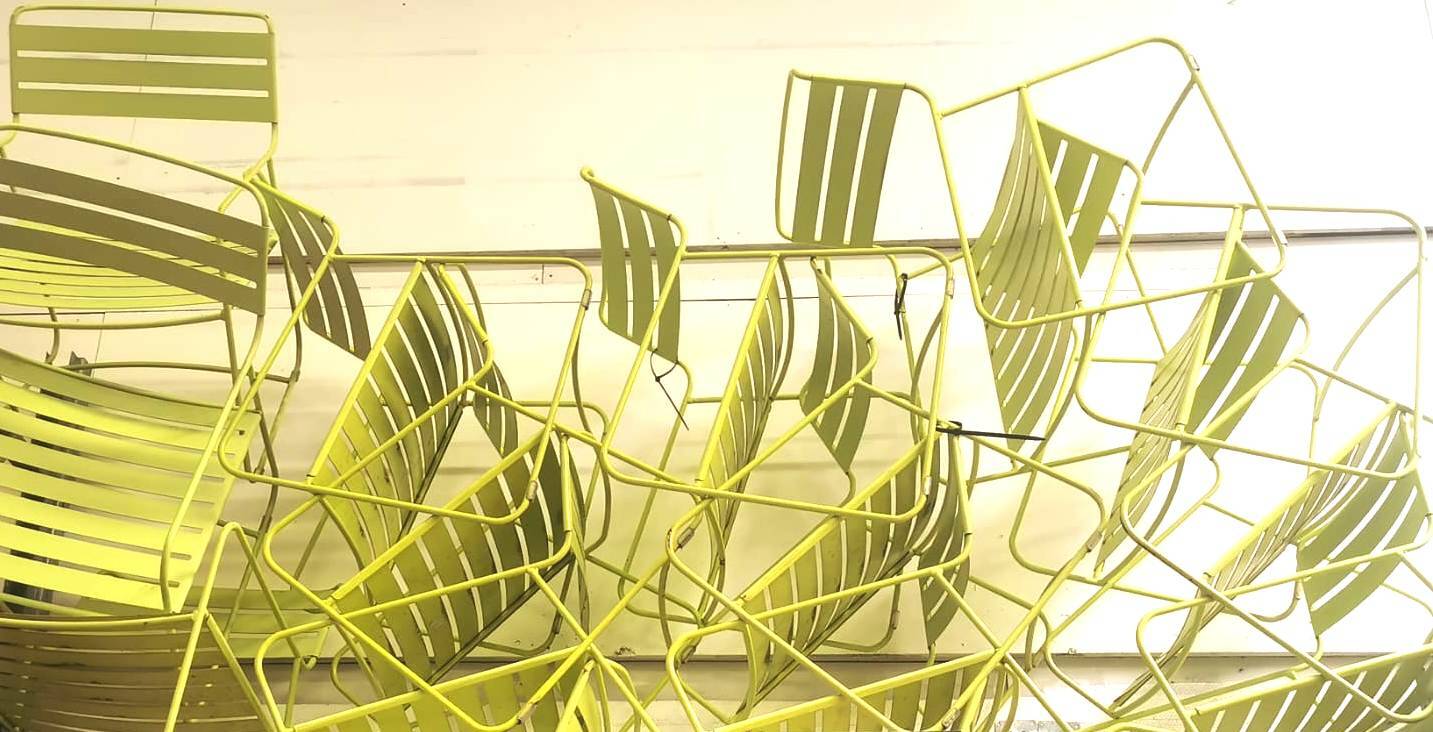 Suite of 15 Surprising garden armchairs, Fermob