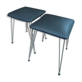 Pair of chrome Eiffel foot stools
