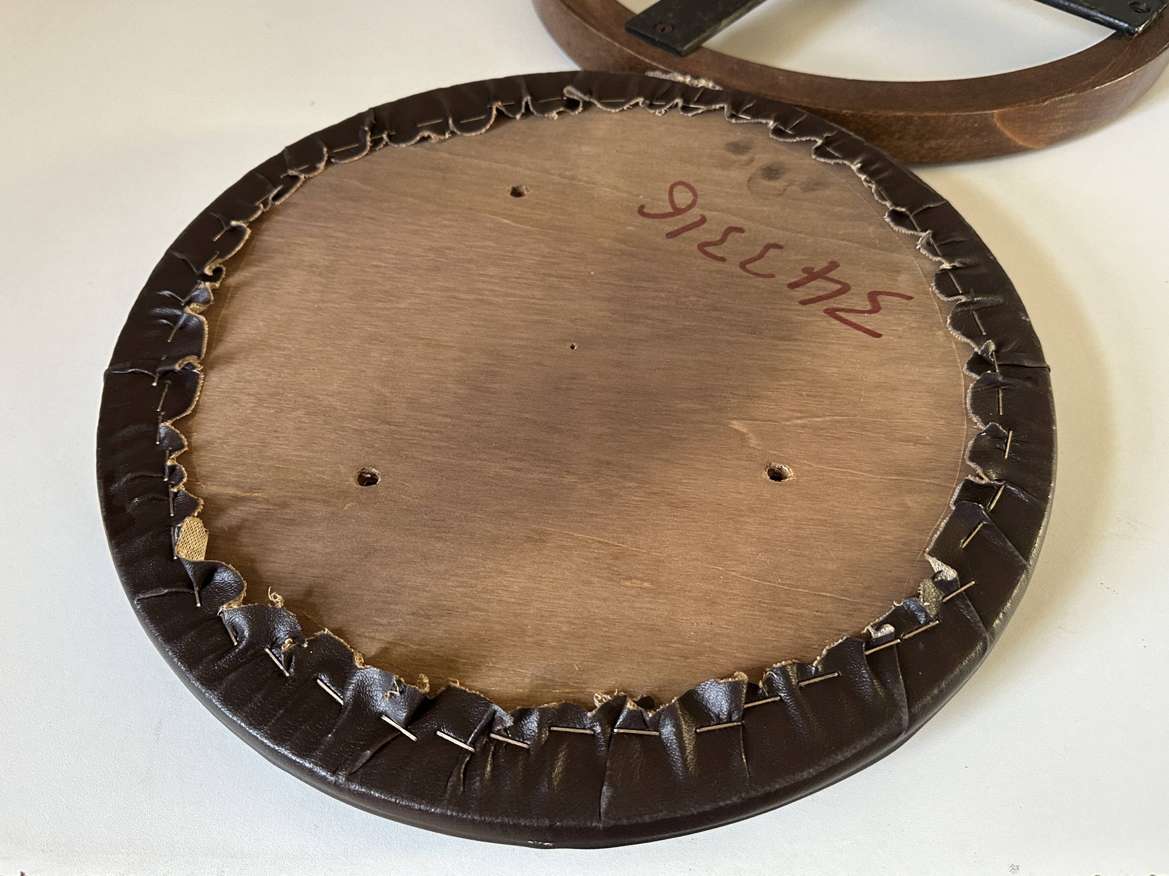 Vintage 60s tripod oak stool