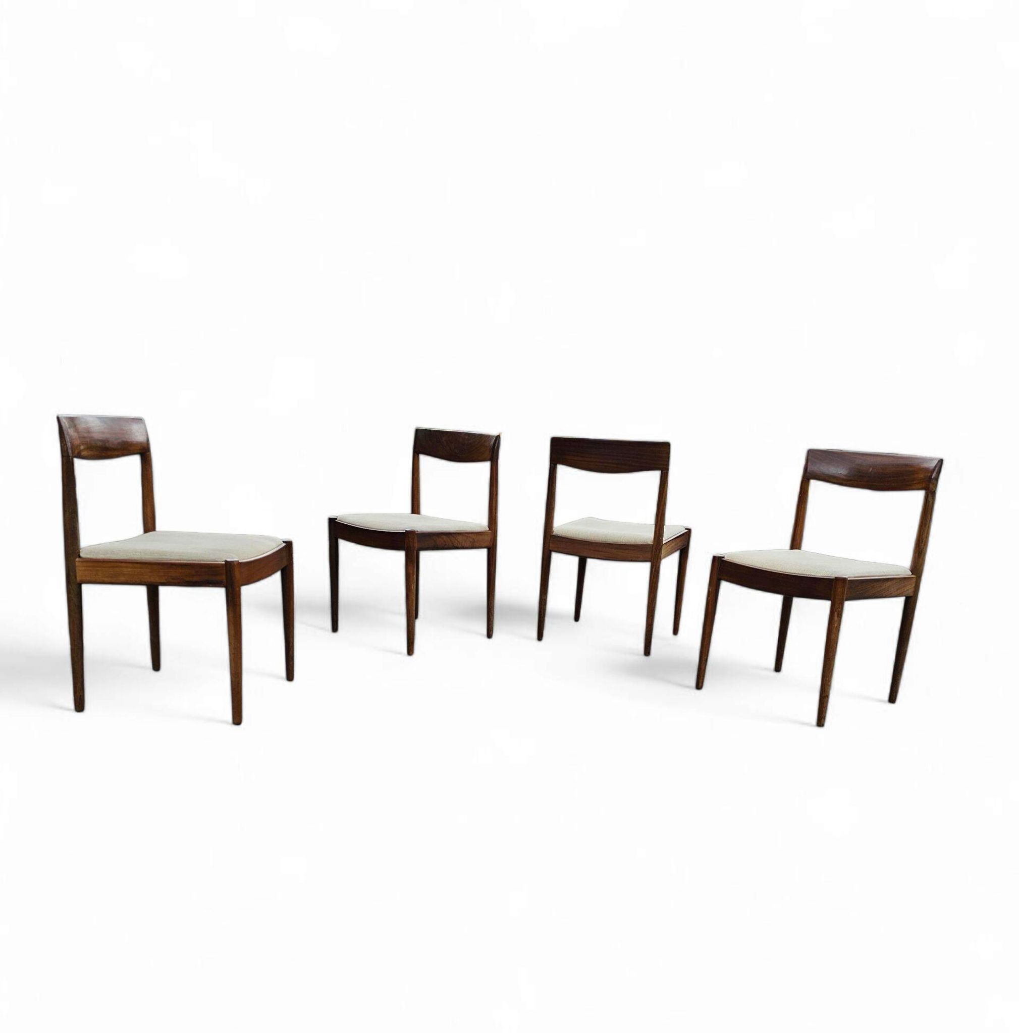 4 Scandinavian teak dining chairs / 1970s