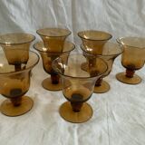 Coupelles en verre ambre
