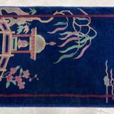 Ancient chinese carpet art deco handmade 64cm x 120cm 1920s