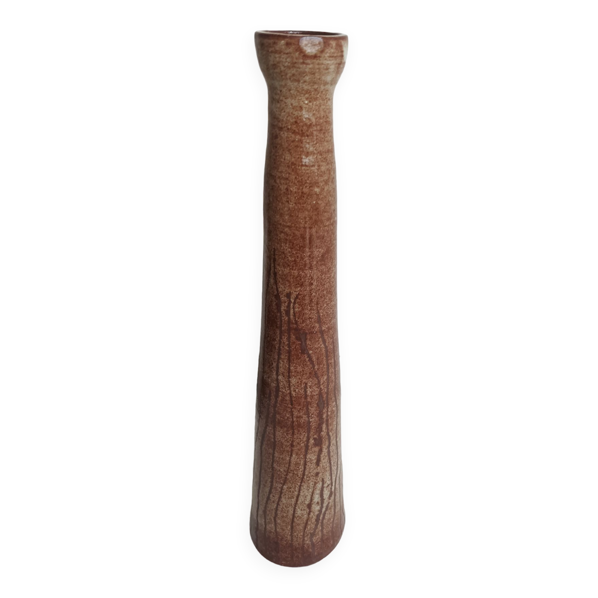 Vase soliflore grès vernissé signé *Vintage