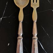 Silver salad cutlery Minerva hallmark