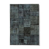 Handmade anatolian vintage 172 cm x 241 cm black patchwork carpet