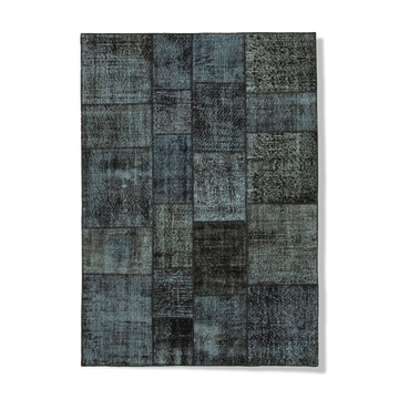 Handmade anatolian vintage 172 cm x 241 cm black patchwork carpet