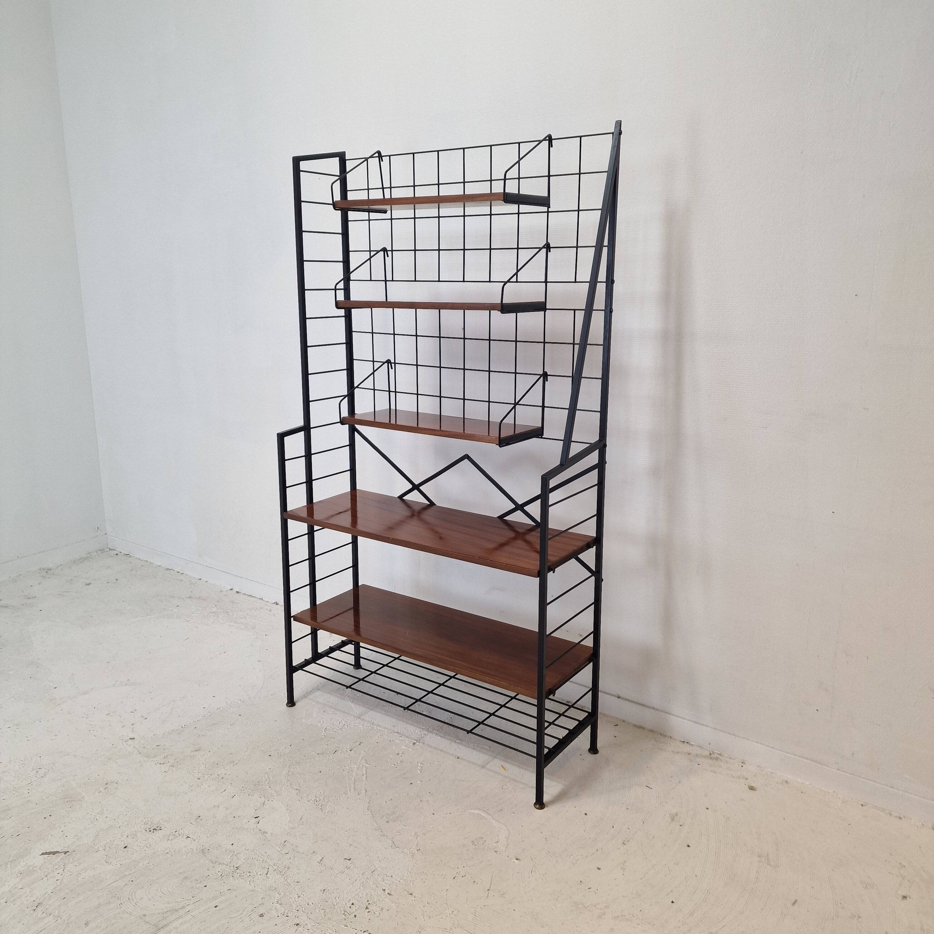 Italian Free Standing Teak Shelving Unit, 1950's