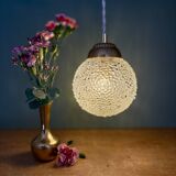 Vintage globe pendant light in molded glass