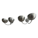 Pair of vintage double wall lights, brushed aluminum and chrome, France 1970