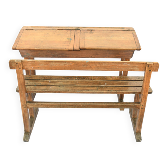 School desk with bench