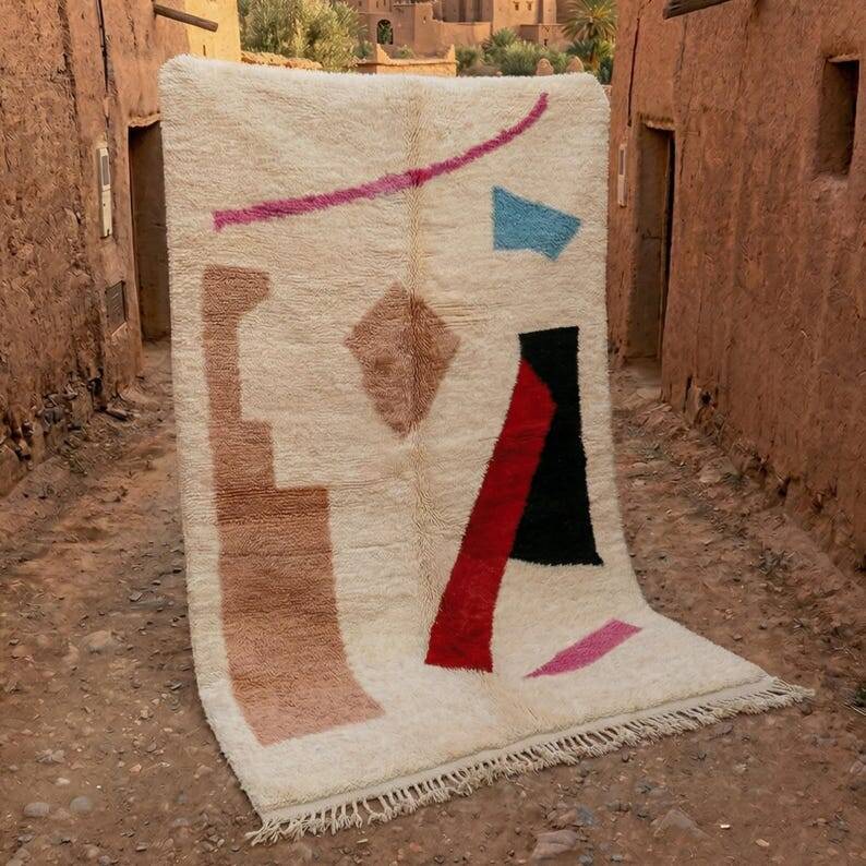 Traditional Berber rug with colourful patterns 140/260 cm