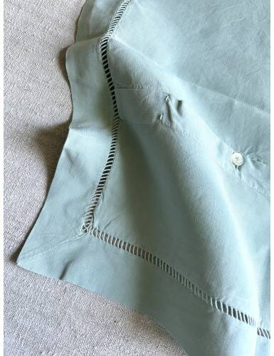 Antique Pure Yarn Dyed Linen Pillowcase in Lagoon Green