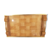 Braided wooden top gilded handles