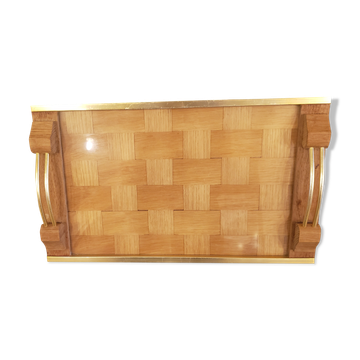 Braided wooden top gilded handles
