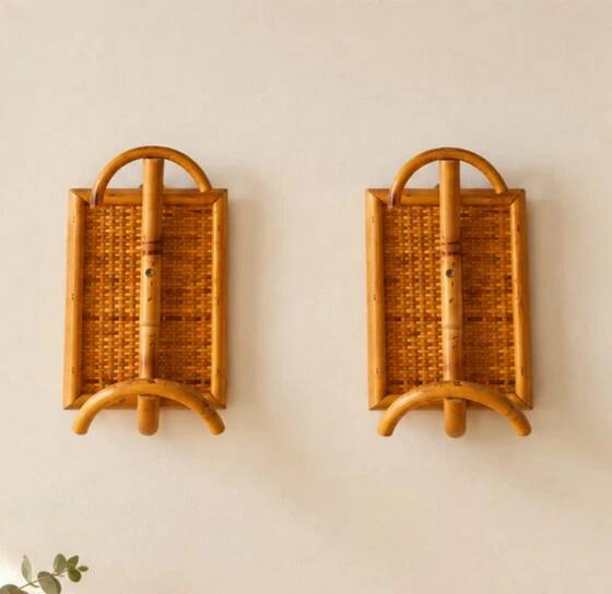 1960s rattan wall hook