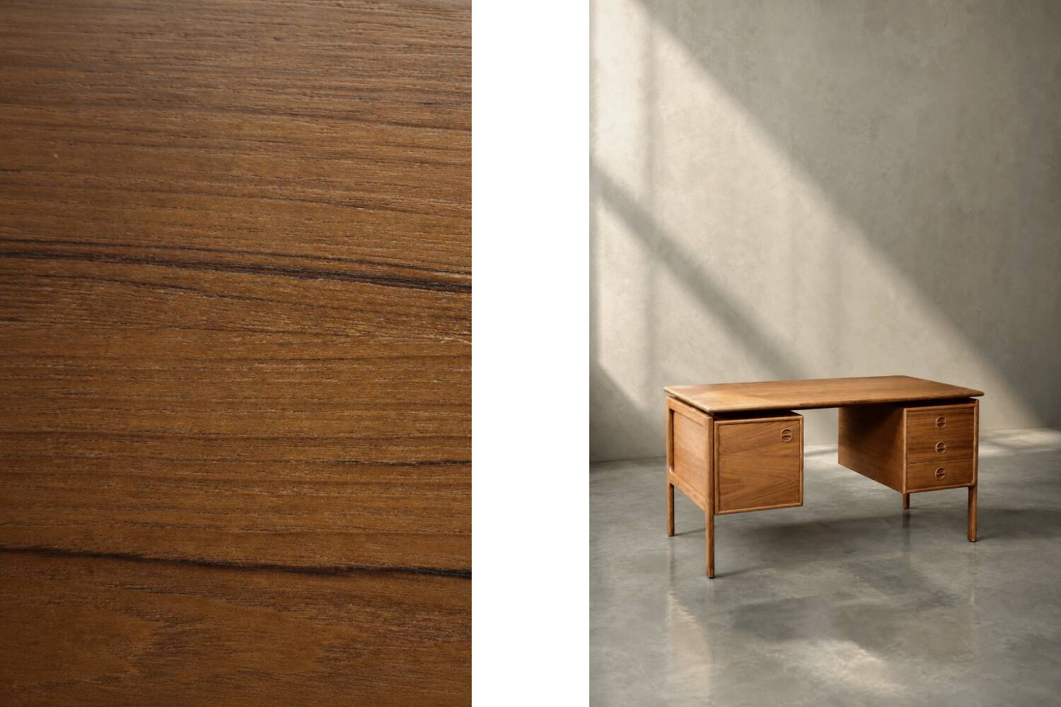Modern vintage Danish teak desk from the 1950s by Arne Vodder for GV Møbler.