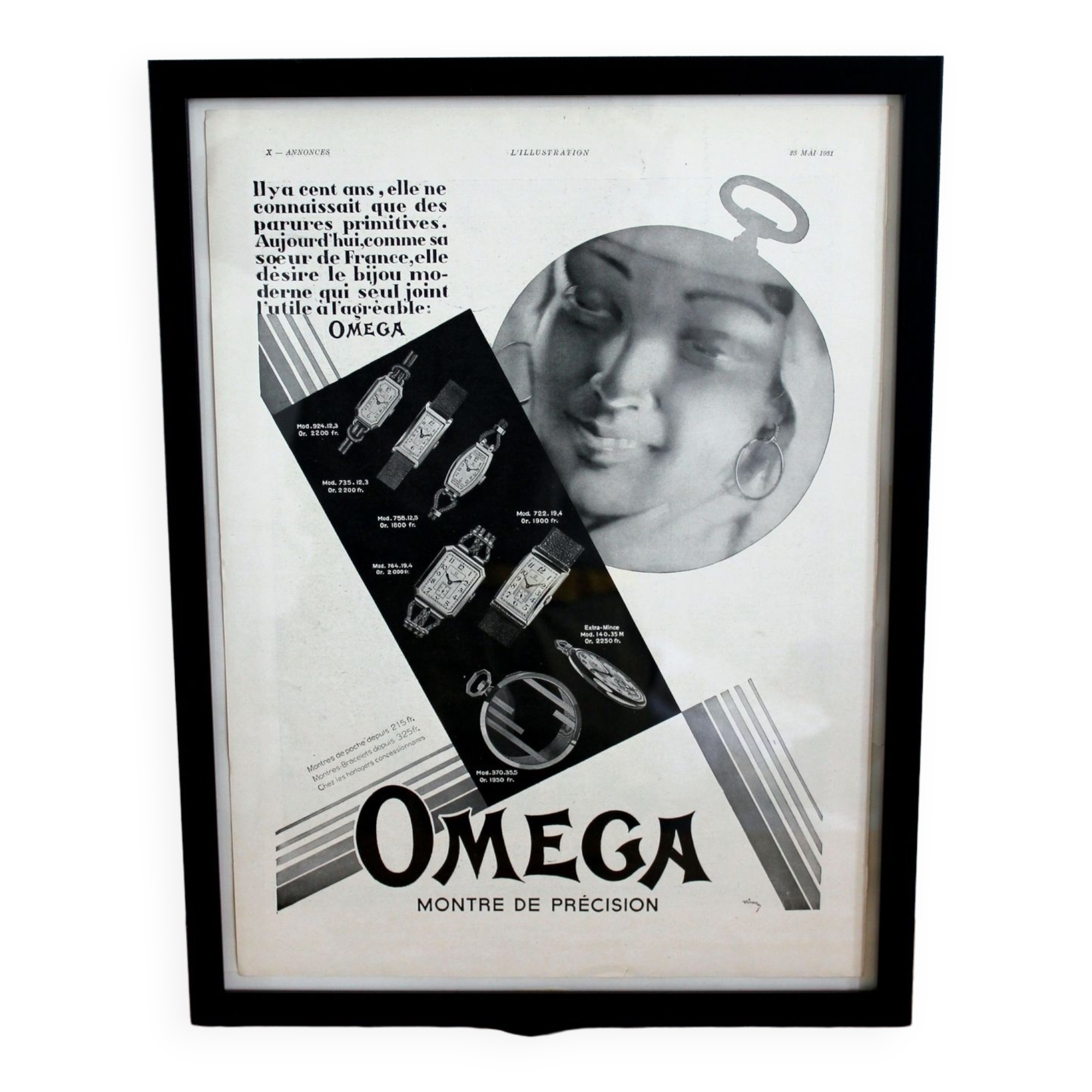 Omega watch - advertising fashion poster 1930