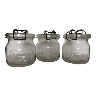 Three jars Ruhrglass Rillenglass