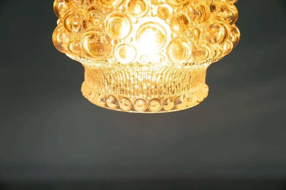 Vintage Scandinavian glass pendant, bubble glass pendant.