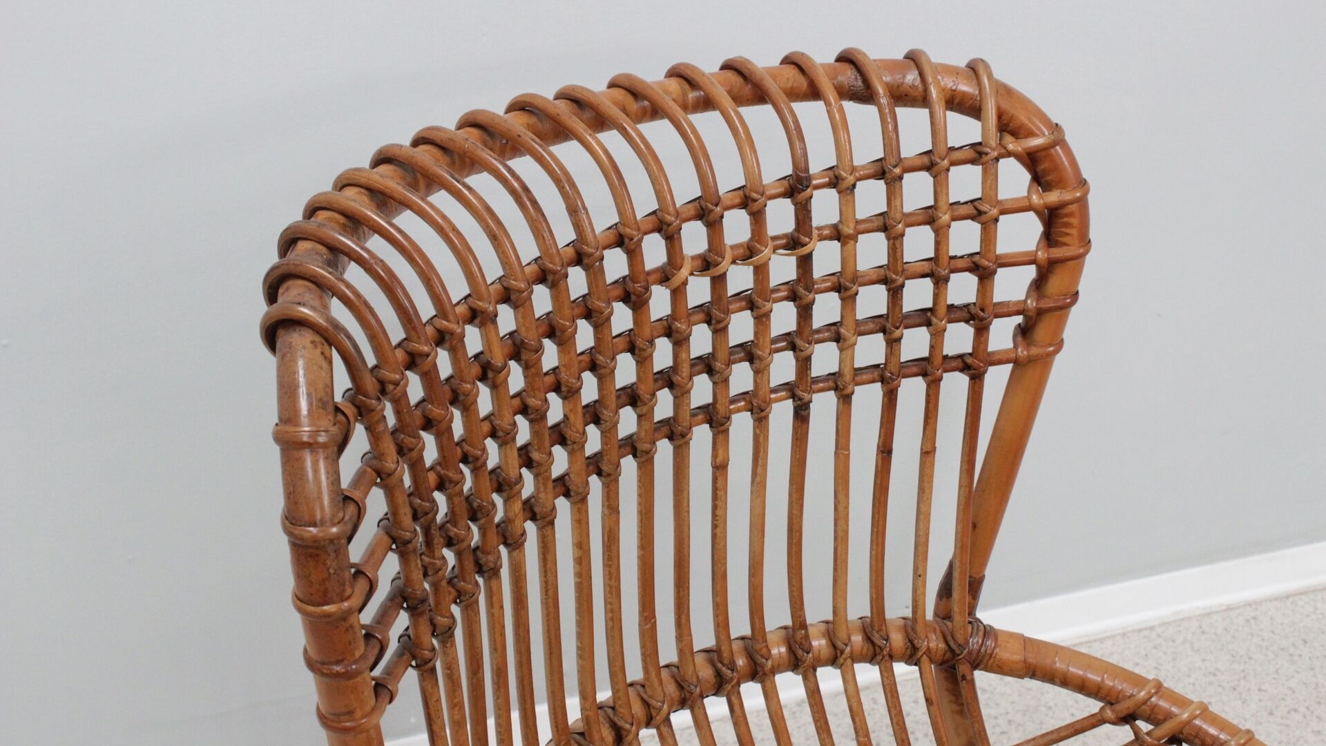 Set of 2 rattan chairs Tito Agnoli Bonacina 1960s