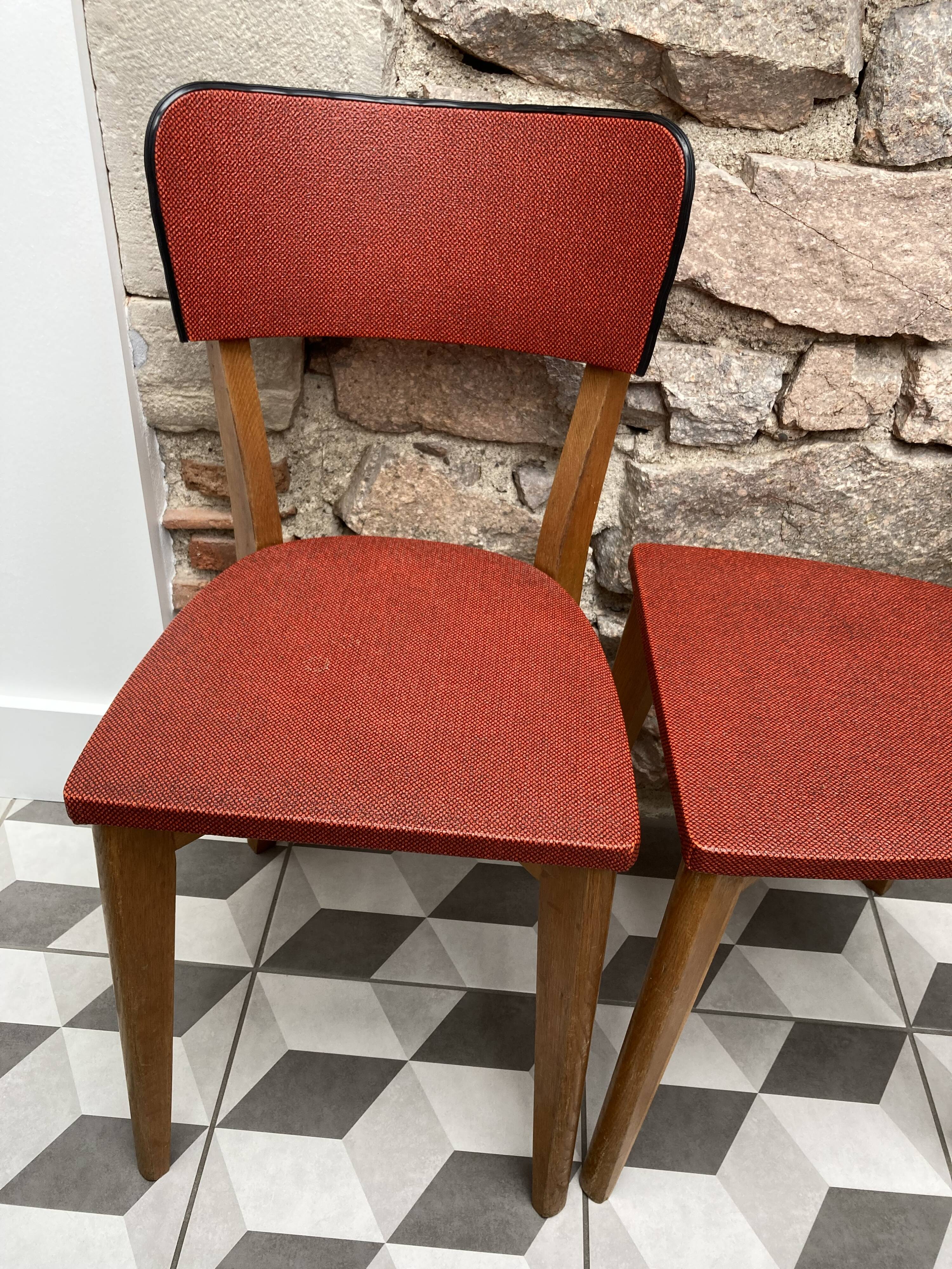 Pair of red bistro chairs