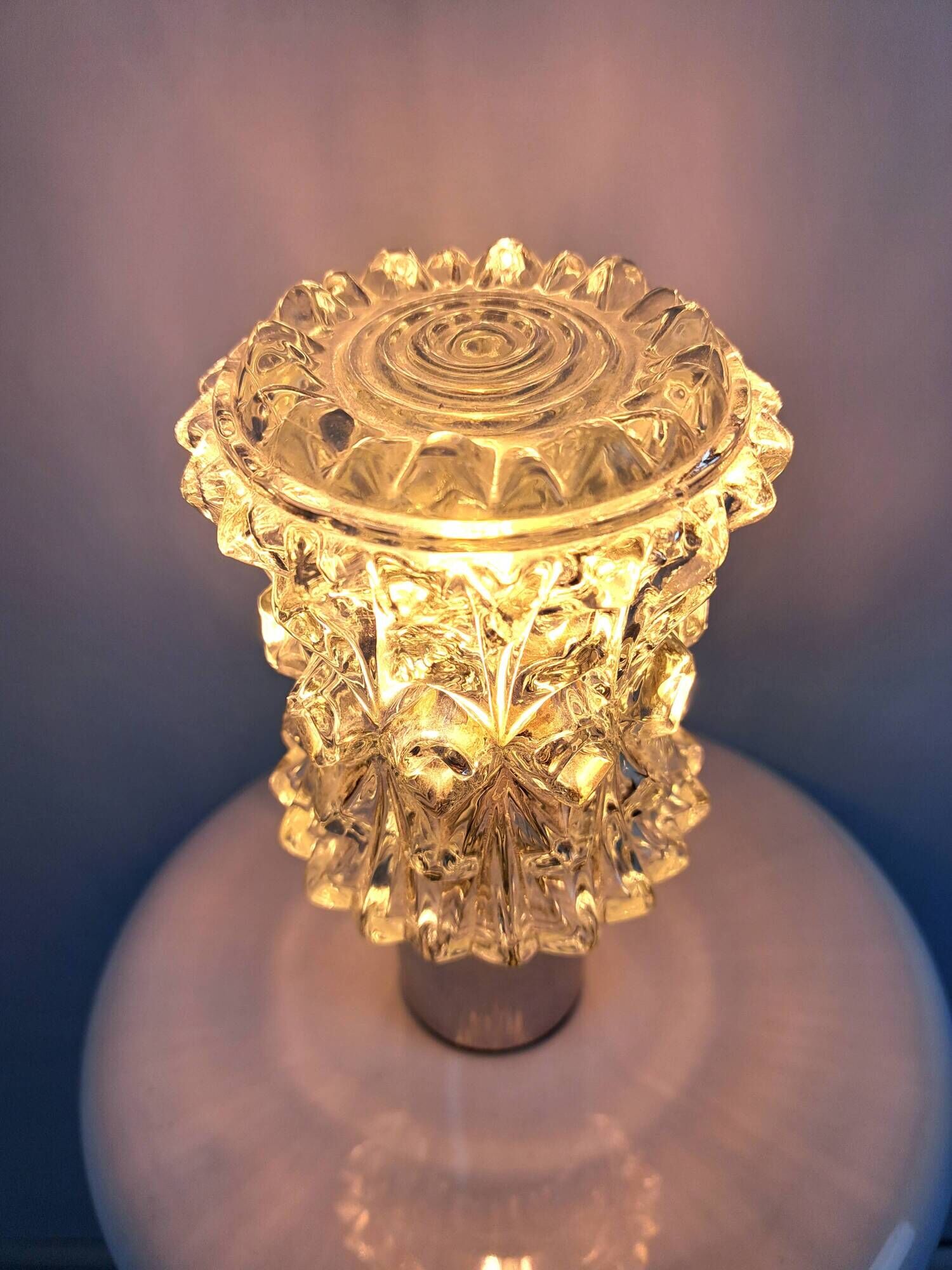 Pair of vintage 70s glass wall lamps by Targetti Sankey