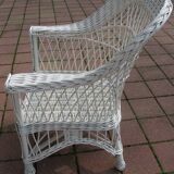 White rattan armchair