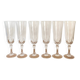 Champagne flutes - cristal d'arques - Auteuil model - vintage