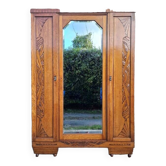 Art deco shelving unit, vintage old cabinet