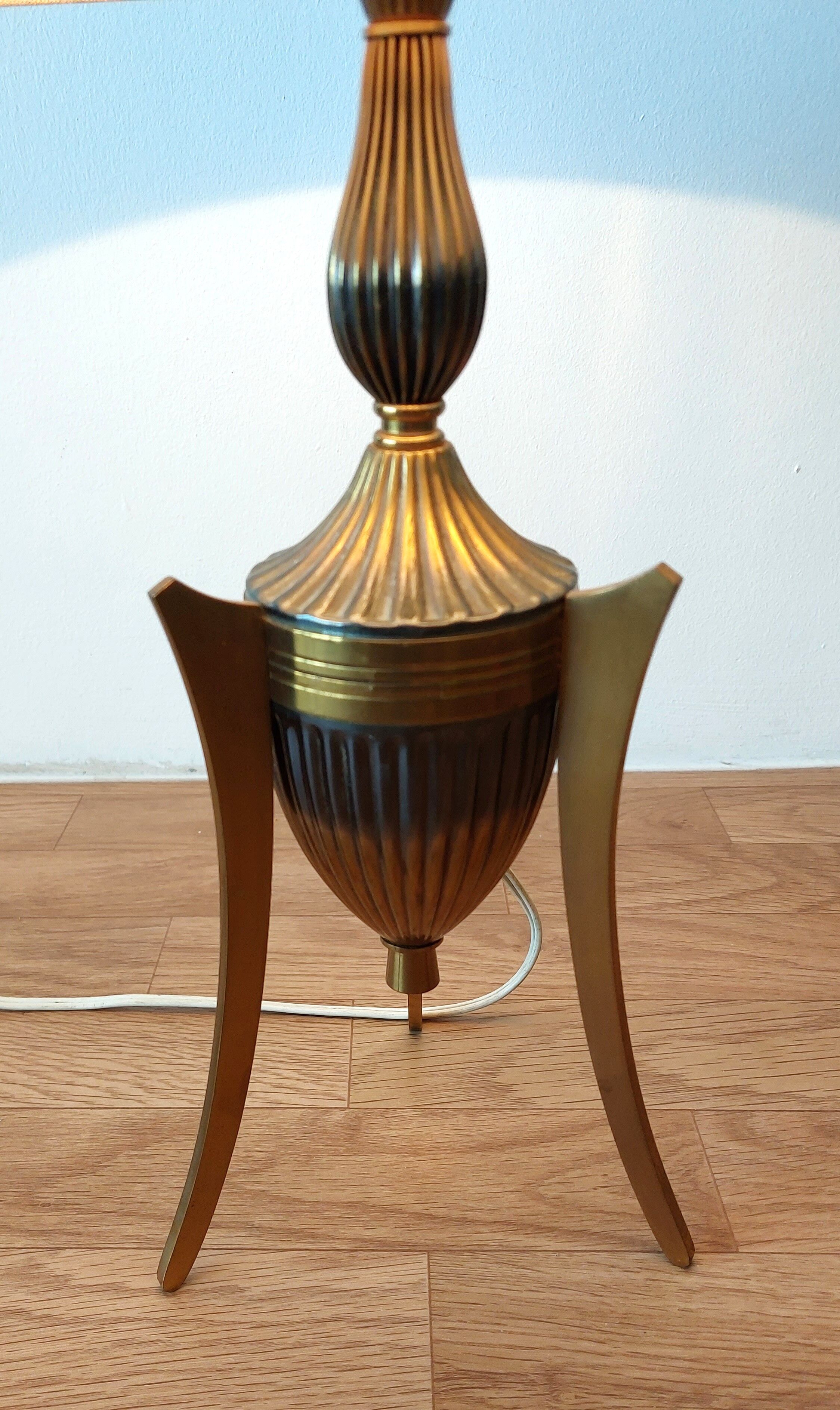 Lamp in gold and silver brass 1950.