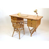Rattan desk and chair  70