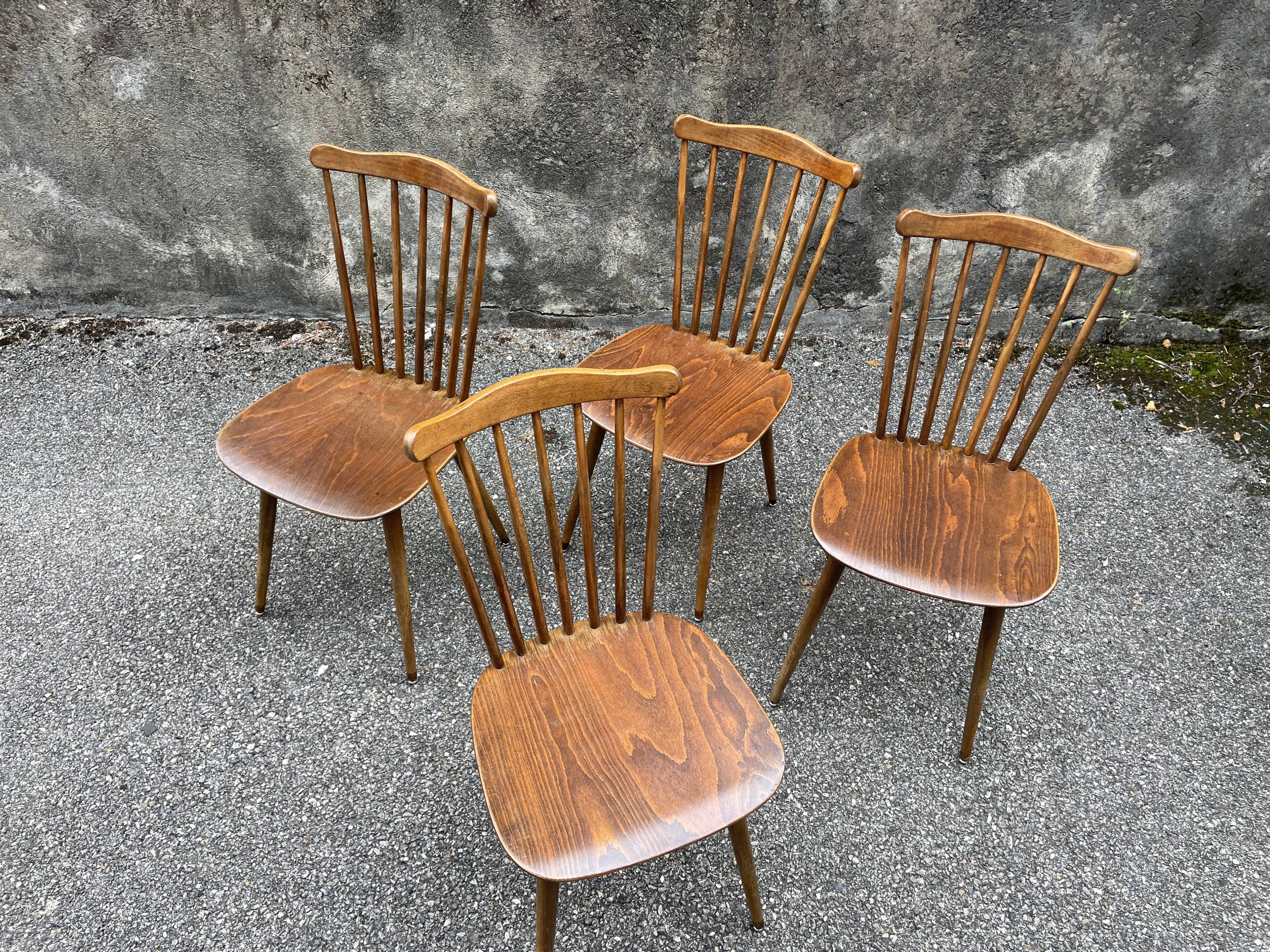Set of 4 Menuet Baumann chairs