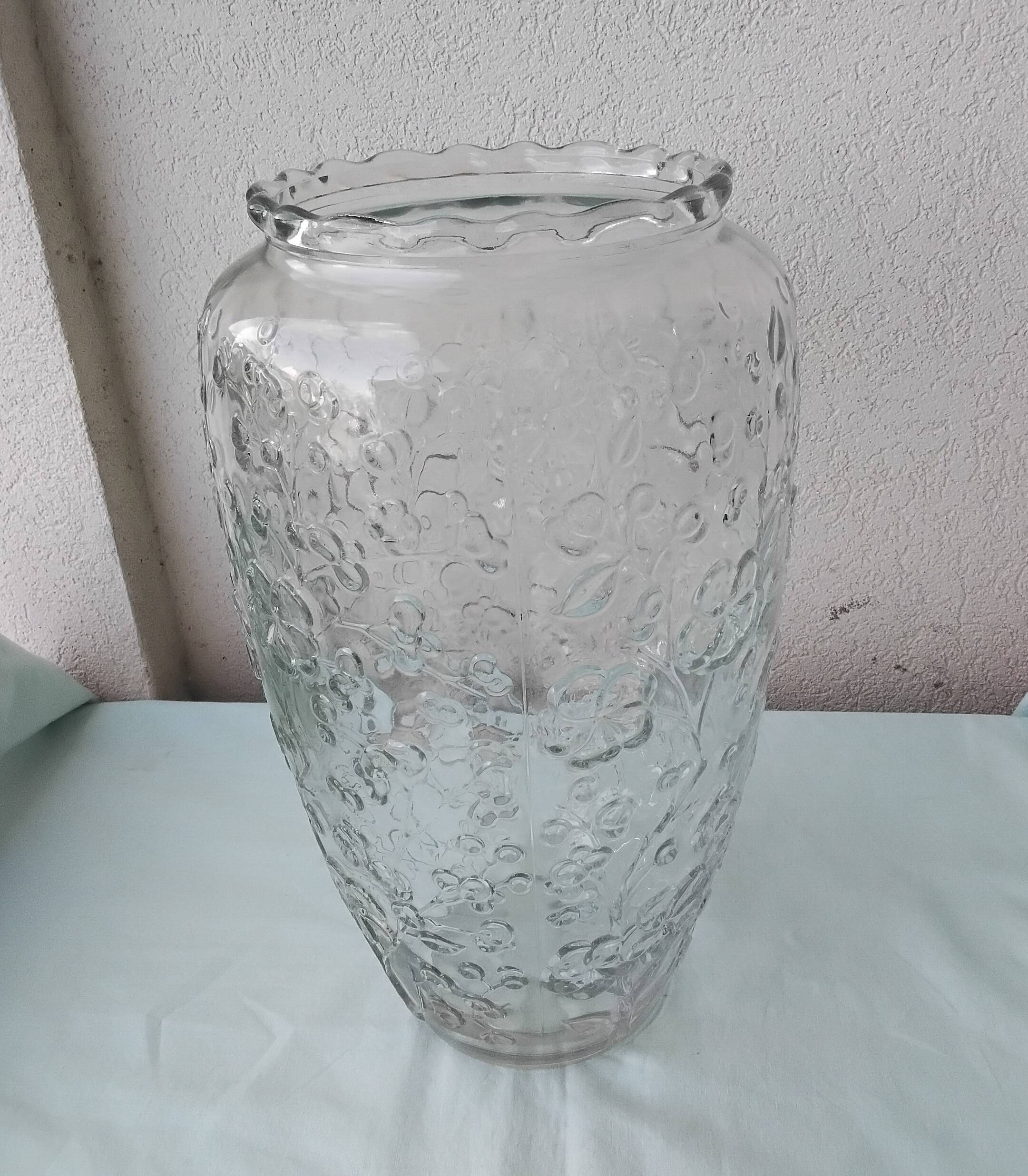 Moulded pressed glass vase