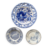 Trio d’assiettes bleues