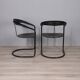 Paire de chaises "Canasta" en métal et cuir des années 1970 conçues par Arrben