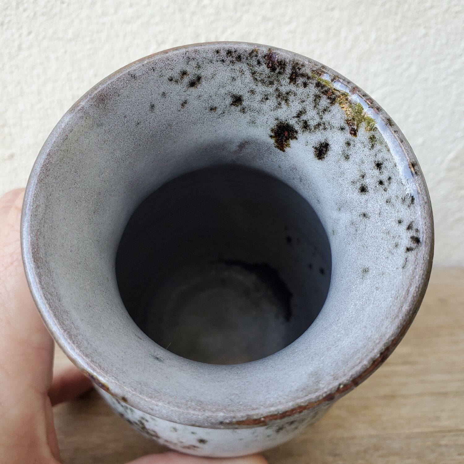 Signed sandstone vase