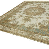 Handmade oriental contemporary 1980s 304 cm x 377 cm beige wool carpet