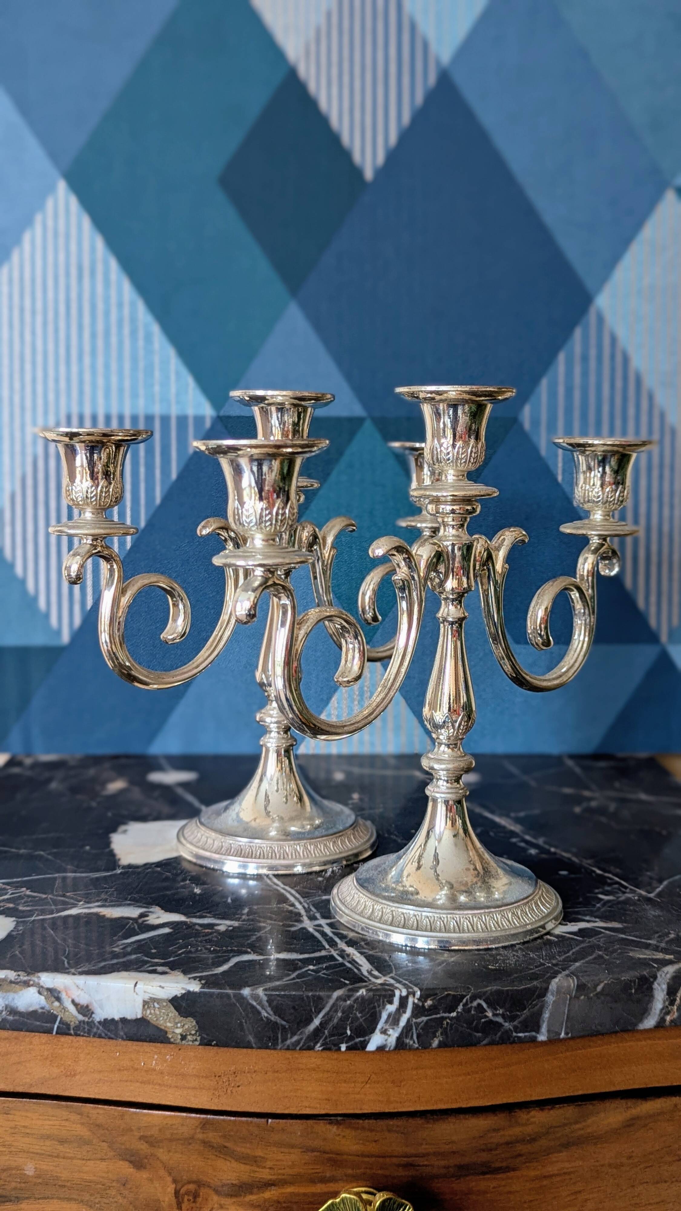 Pair of vintage candlesticks from the 70s.