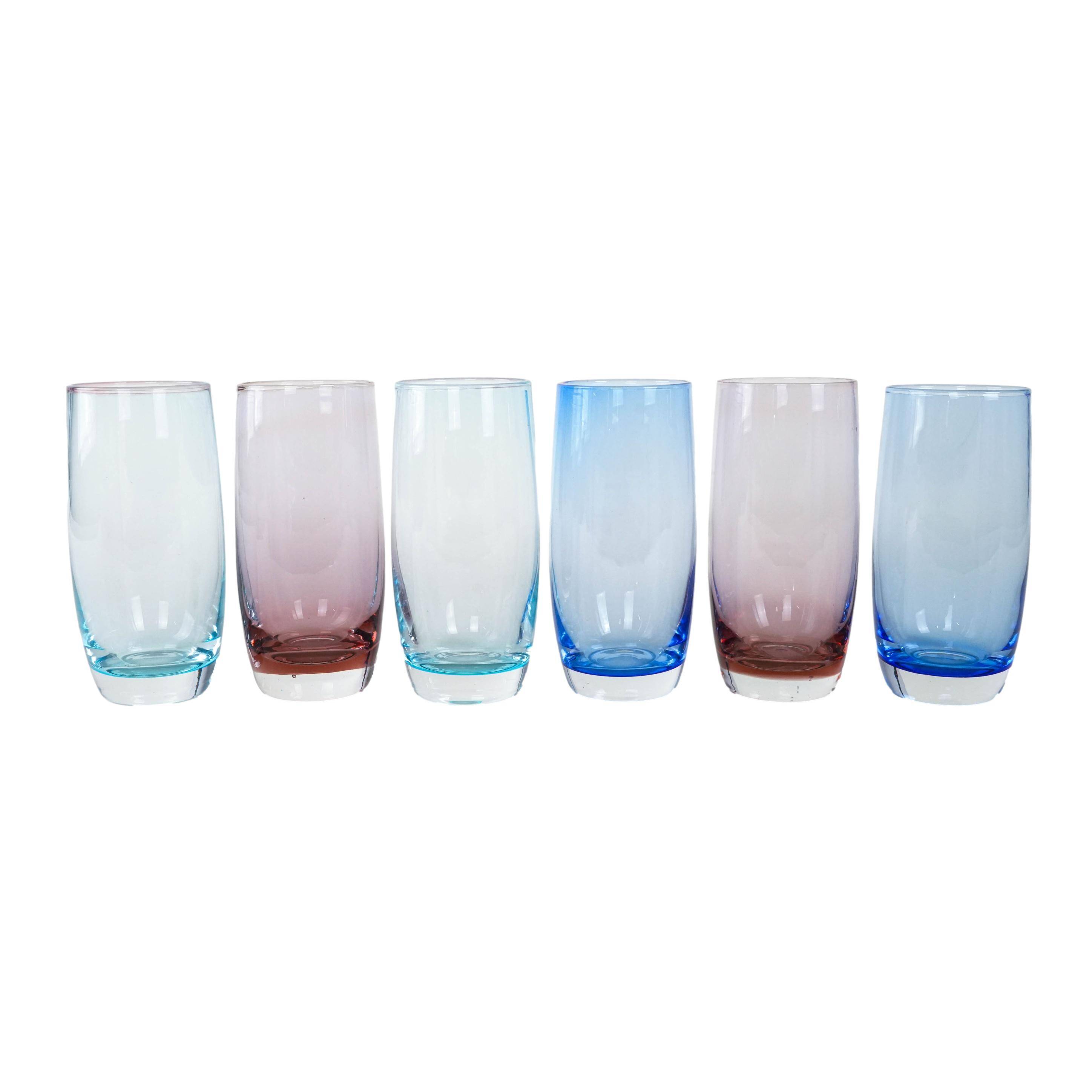 Set of colourful glasses, Italian design, 1980s, production: Italy