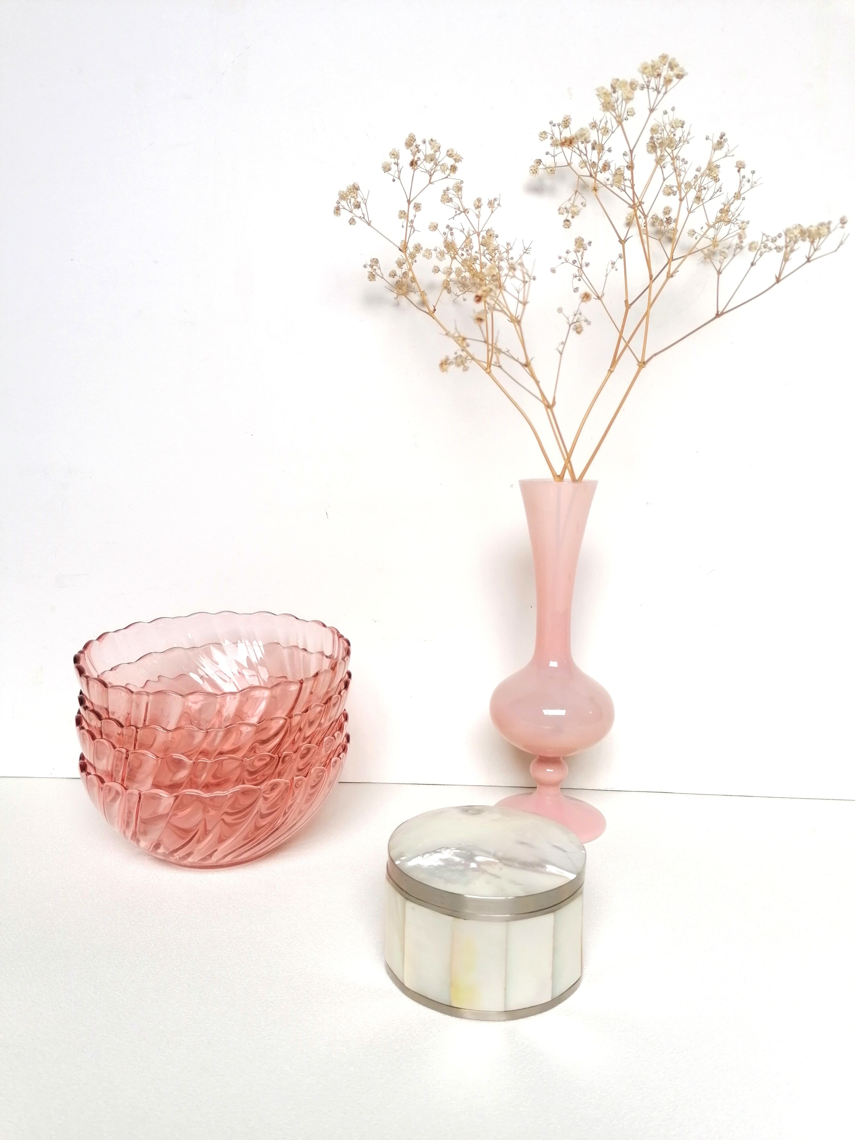 4 pink cups Arcoroc rosaline