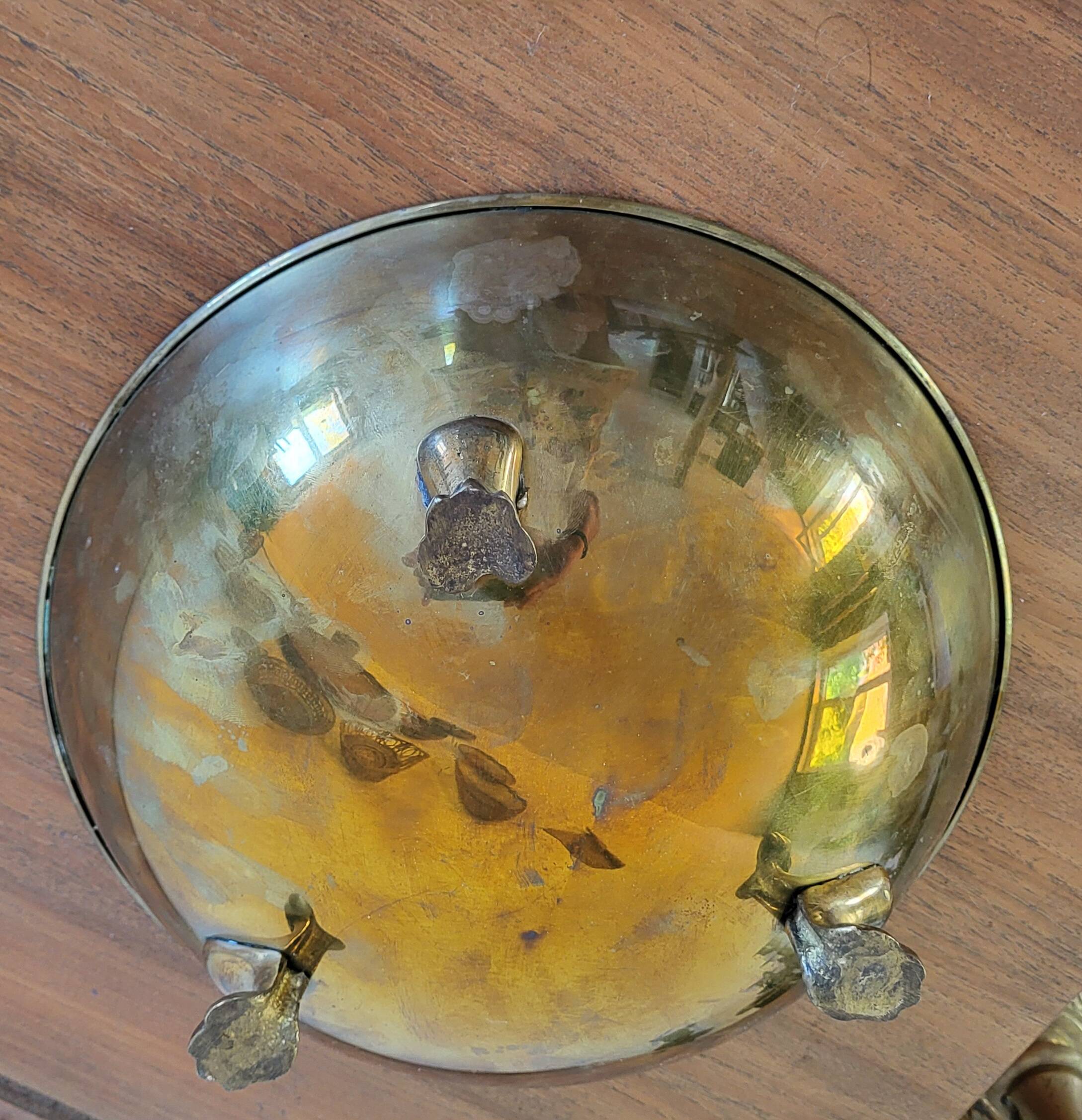 Round brass dish