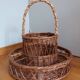 Rattan wicker glass and bottle holder basket