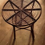 Table ronde d'appoint en osier