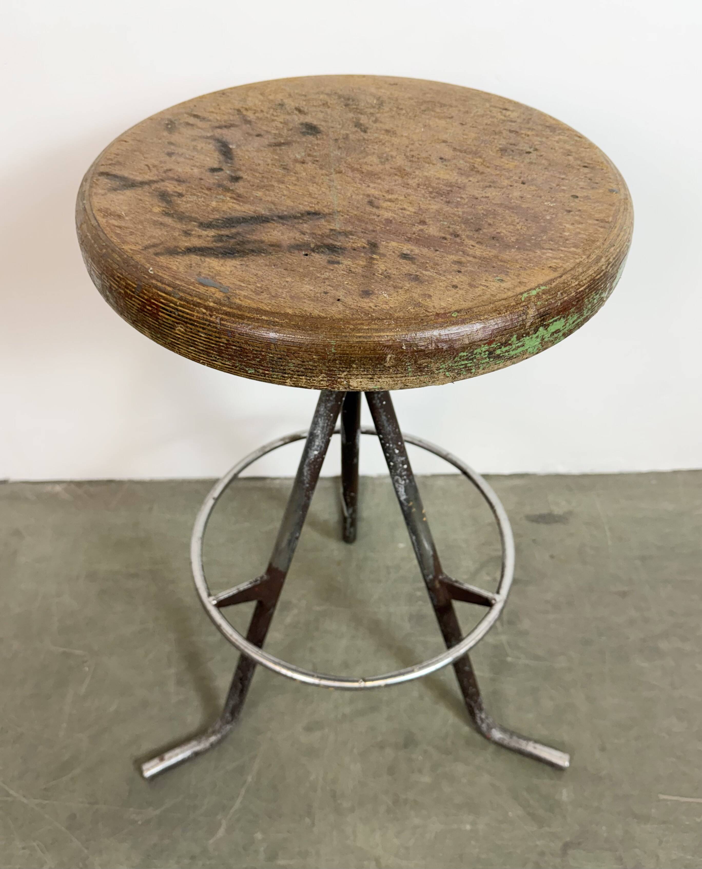Grey Industrial Workshop Stool, 1960s