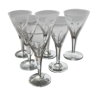 6 large water/wine glasses. Cut crystal.