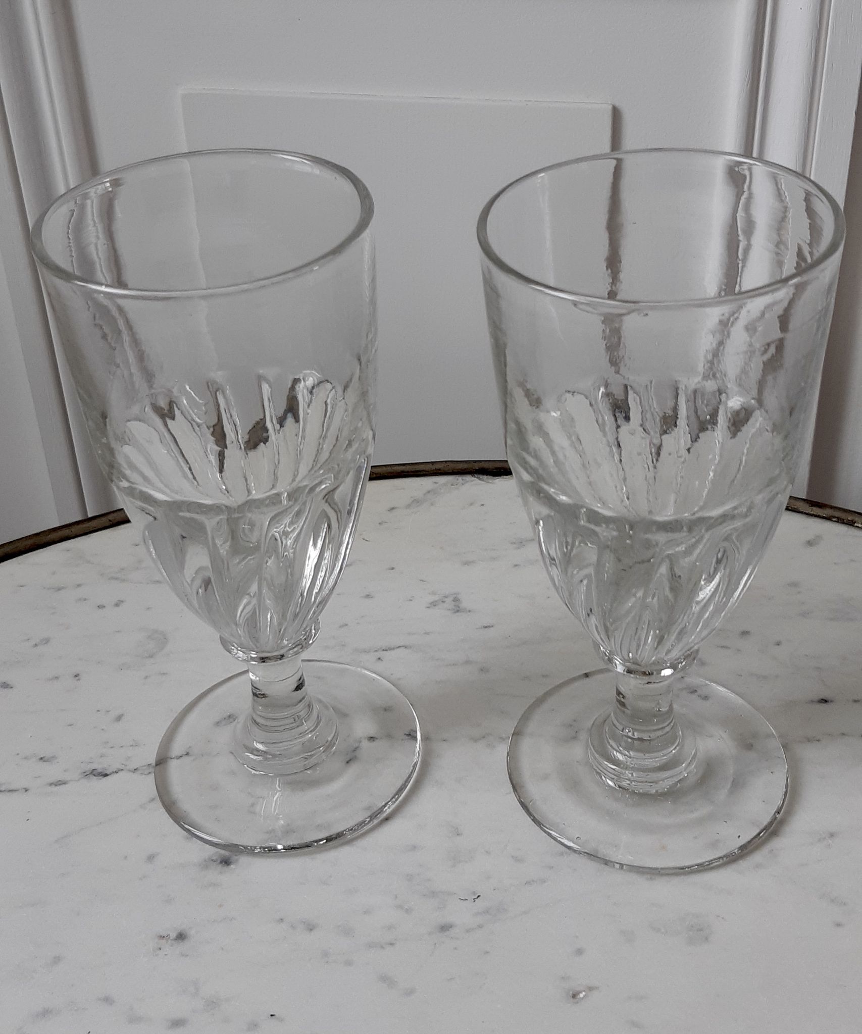 Duo of absinthe glasses late nineteenth century