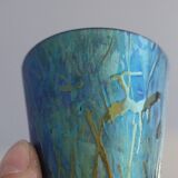 Vase in iridescent Glass Art new of PEACKOCK