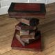 Stool "Stack of Books" Carved Solid Wood
